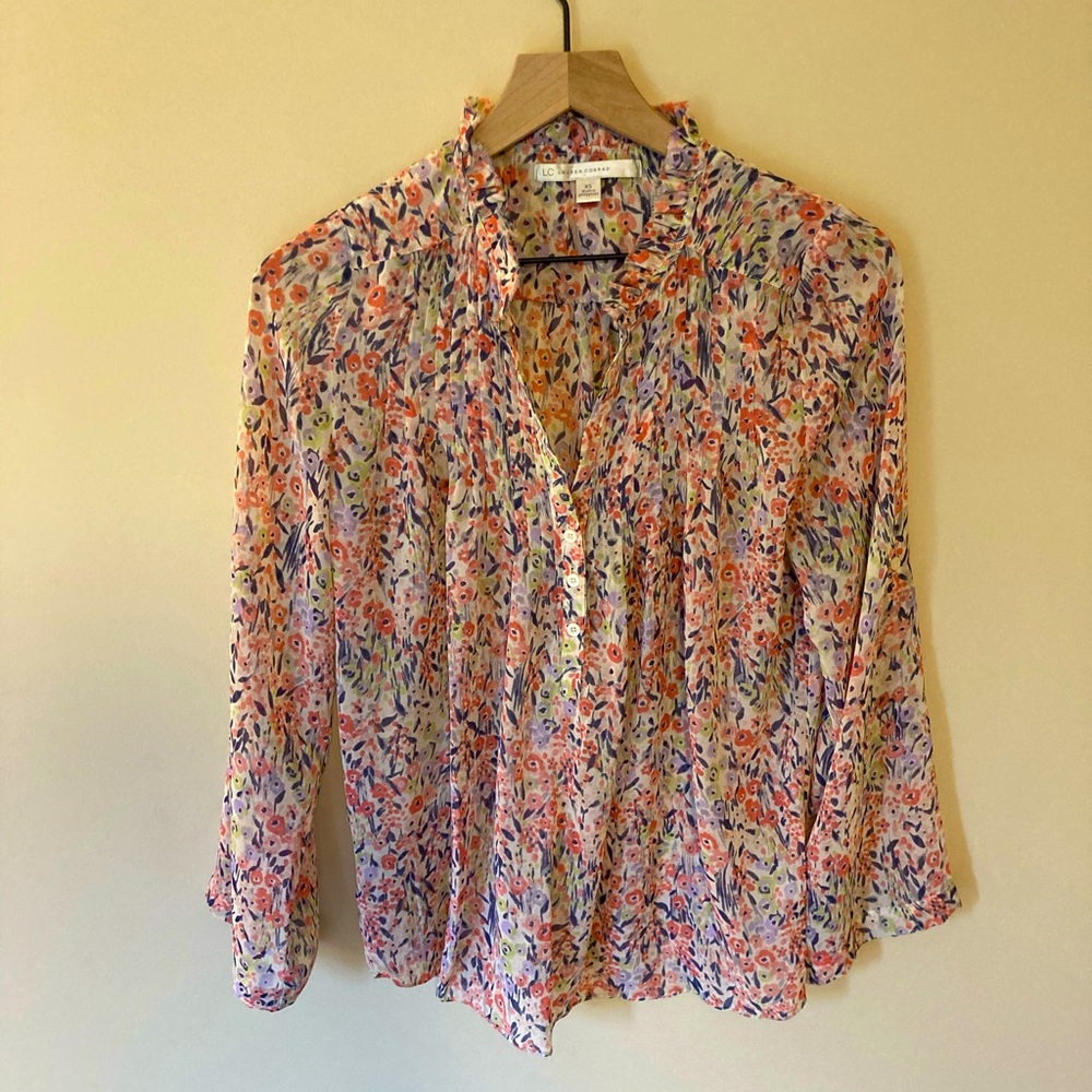 Lauren Conrad Sheer Floral Blouse XS